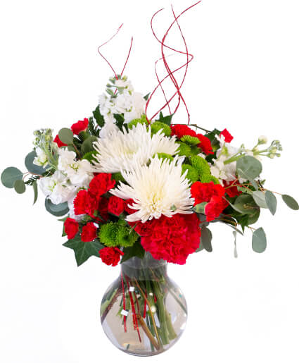 Jolly Red & White
Christmas Flower Arrangement