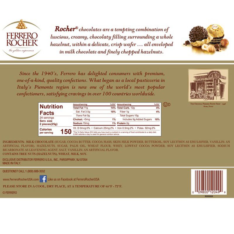 Ferrero Rocher Fine Hazelnut Chocolates 48 ct